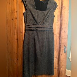 Banana Republic Gray Sleeveless Sheath Dress Square Neck Midi